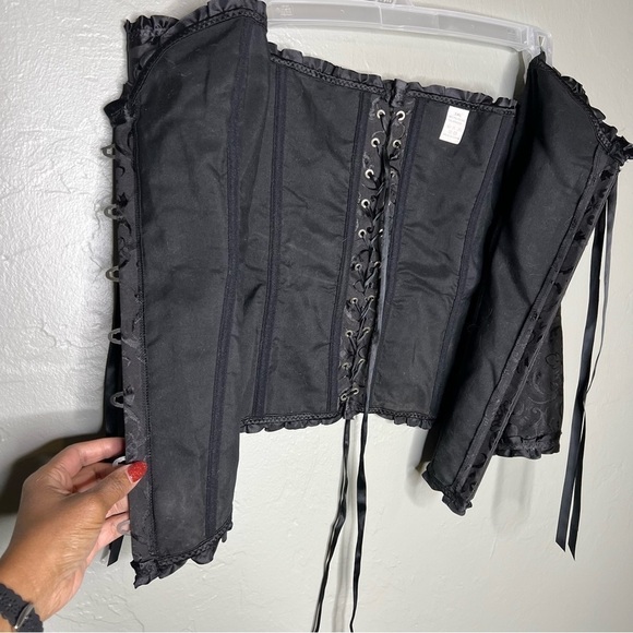 Deepablaze Lace Up Satin Corset Bustier - Picture 6 of 7